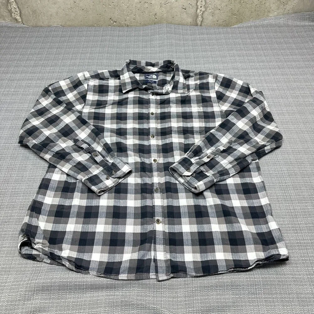 The North Face‎ Shirt Mens XXL Black White Check Outdoors Cabin Woods Gorpcore
